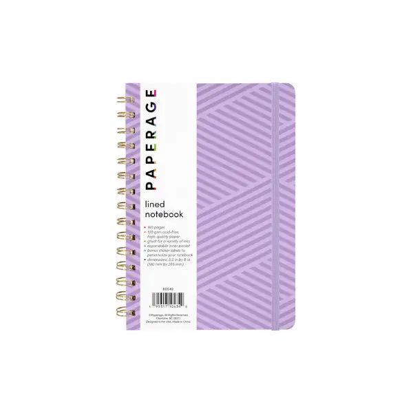 Geometric Lavender Hardcover Spiral Lined Journal Notebook