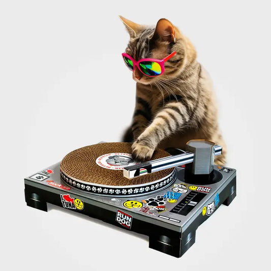 Suck UK Cat Scratch Dj Decks Cardboard Scratch Pad- Unleash Your Cat’s Inner Dj