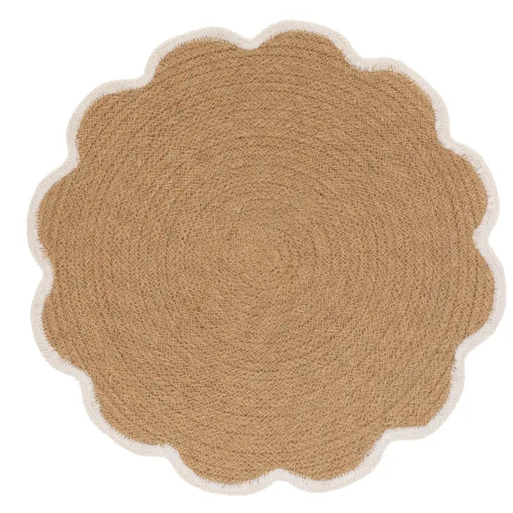 15" Dia Natural Scalloped Jute Placemat