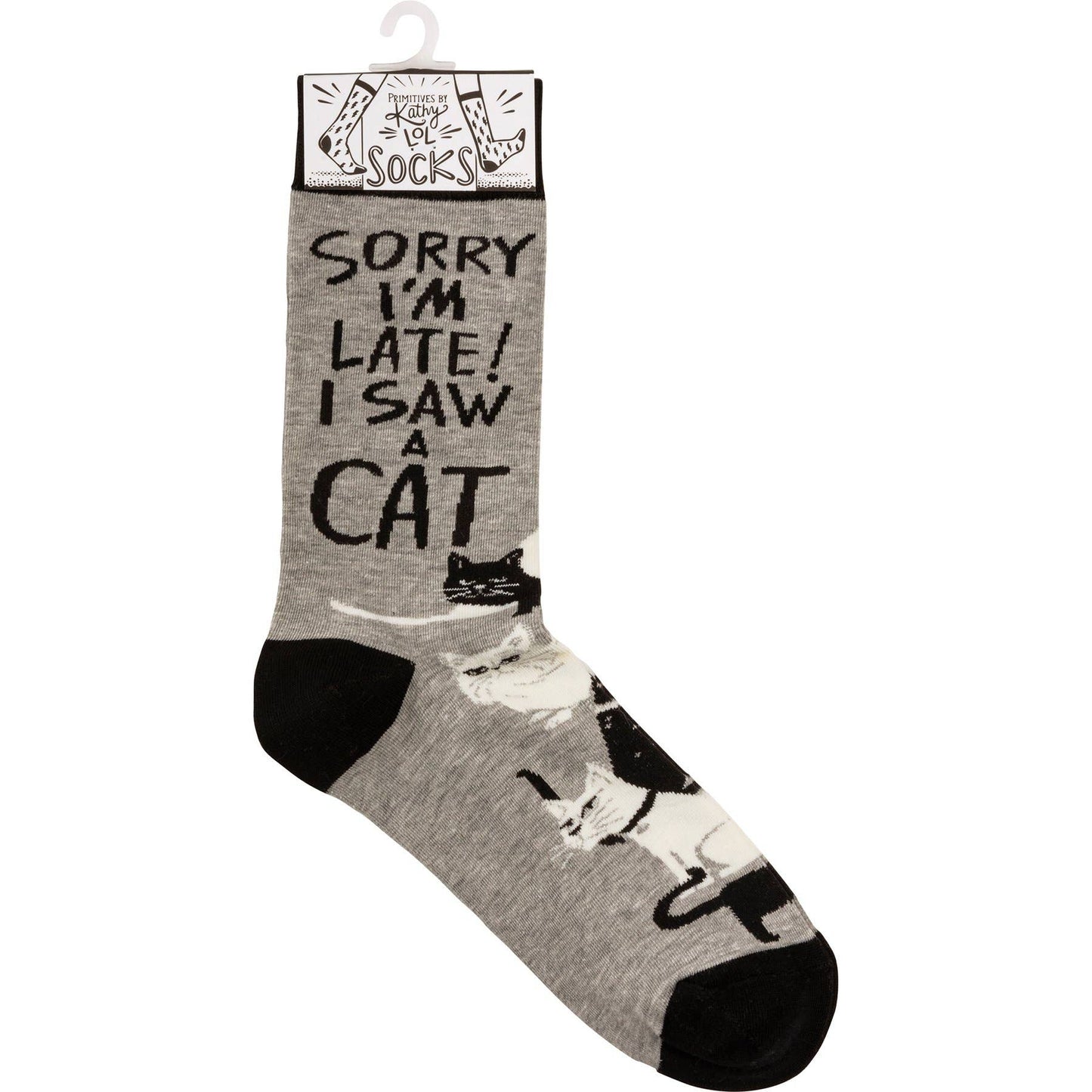 Sorry I'm Late I Saw A Cat Socks