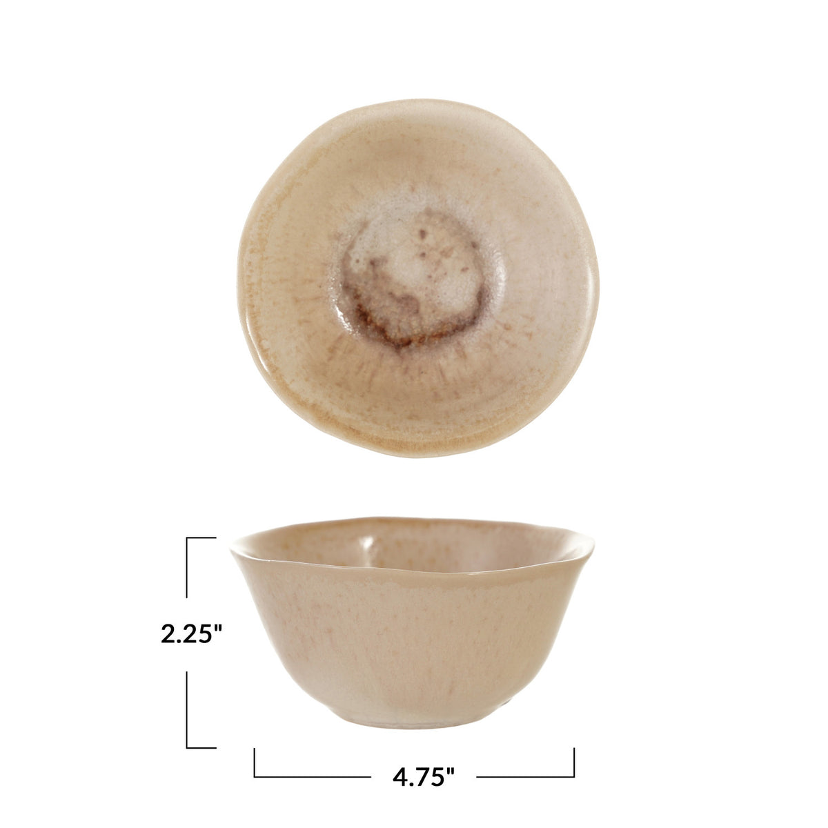 Stoneware Bowl w/ Reactive Crackle Glaze