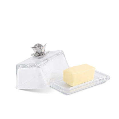 Magnolia Glass Butter Dish