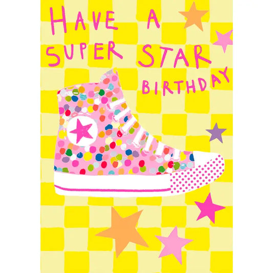 Birthday Pink High Top Greeting Card