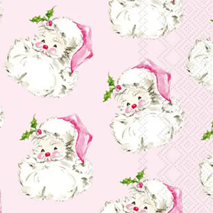 Pink Santa Paper Guest Napkins