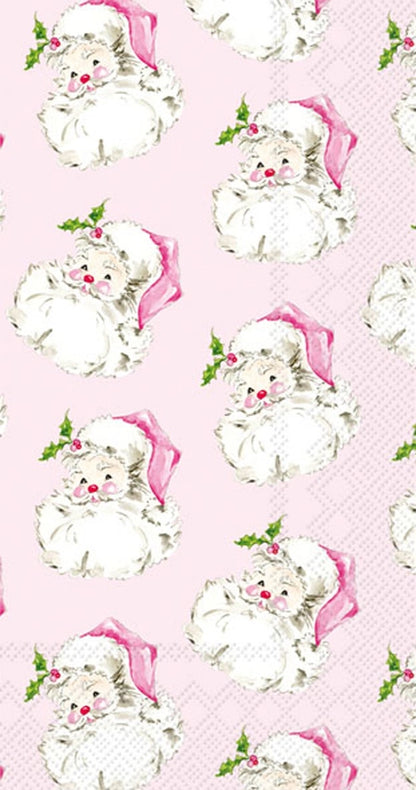 Pink Santa Paper Guest Napkins