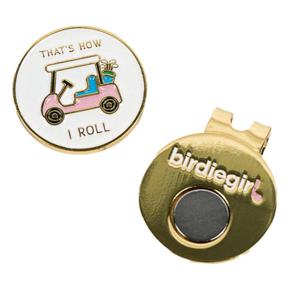 Birdie That's How I Roll Women's Golf Ball Marker with Hat Clip