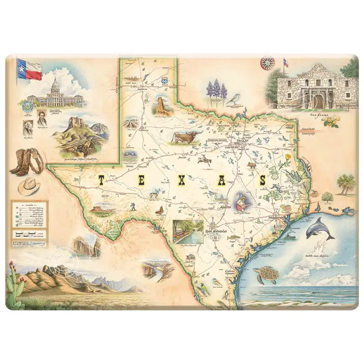 Texas State Map Magnet