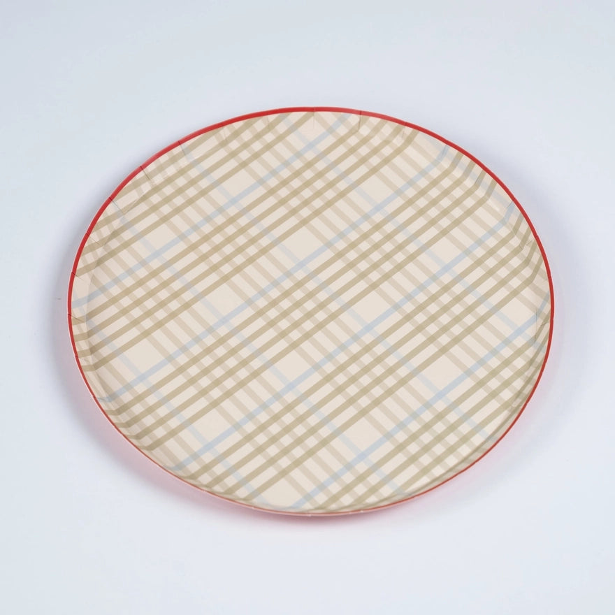 Camping Gingham Plaid Dinner Plates