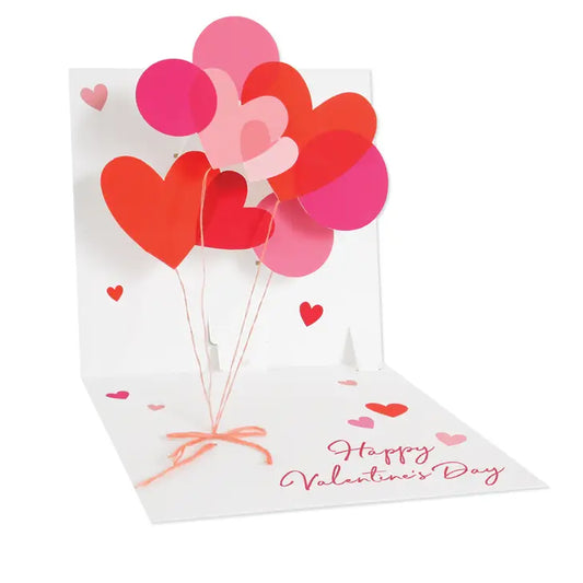 Valentine Balloons - Pop Up Valentines Day Card with Envelope