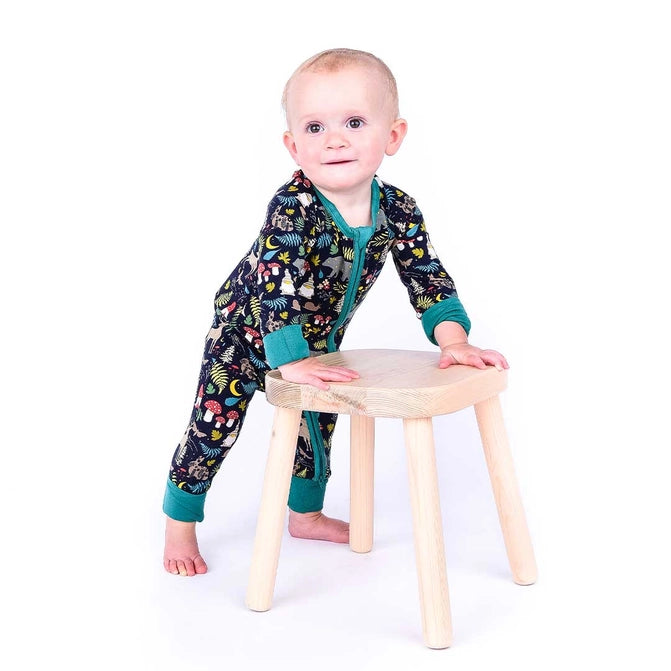 Night Forest Bamboo Baby Romper