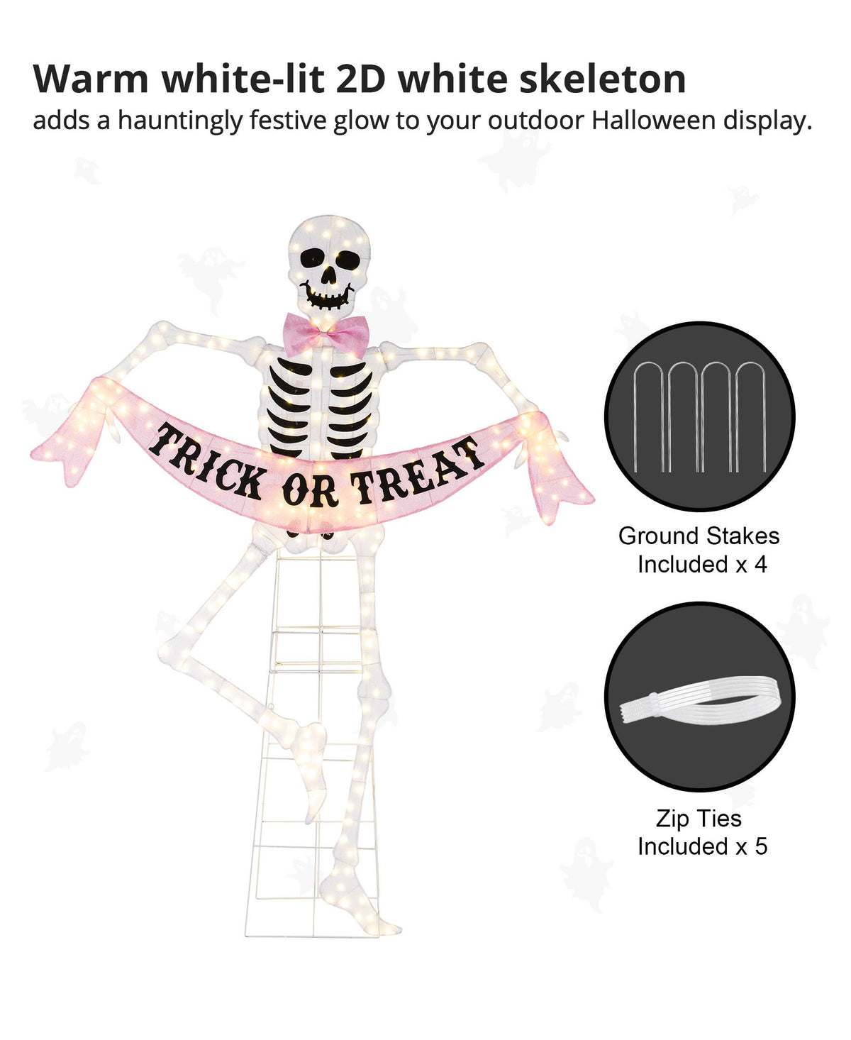 Lighted Skeleton Halloween Outdoor Decor