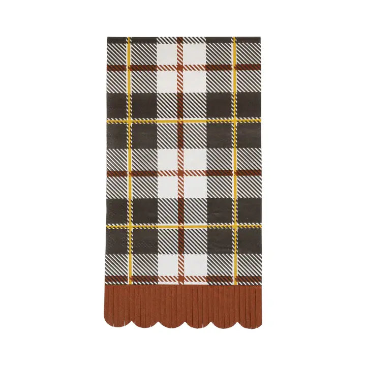 Black Fall Plaid Dinner Napkins