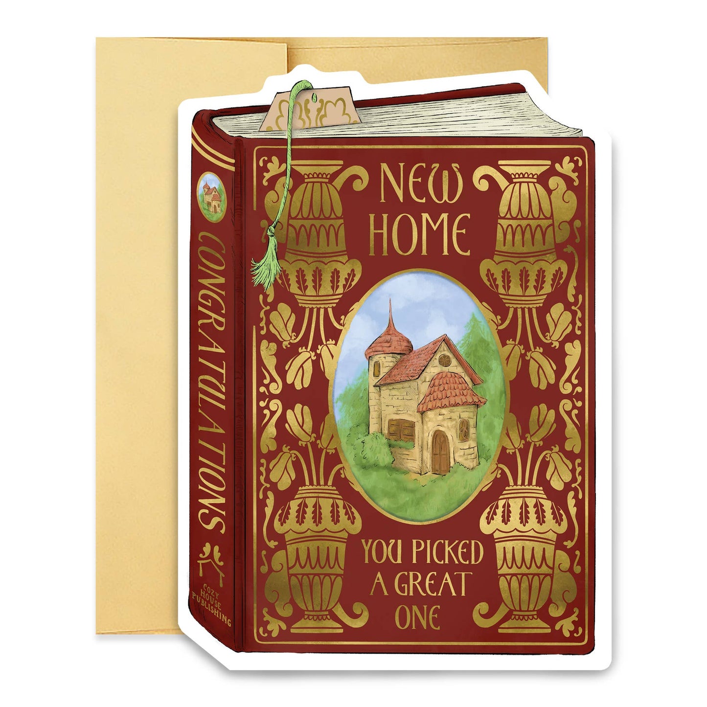 New Home Book Cover Diecut Card