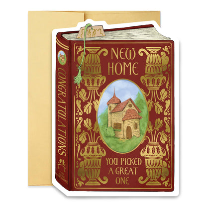 New Home Book Cover Diecut Card