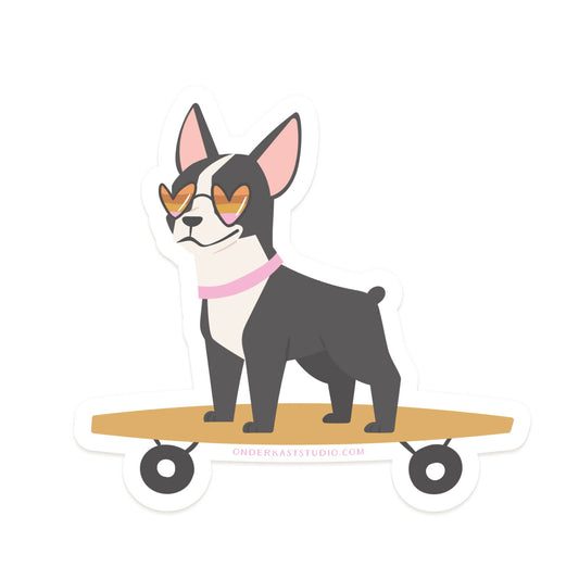 Dog on a Skateboard Sticker