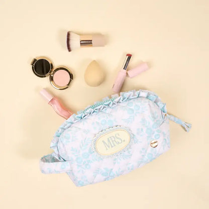 Mrs. Something Blue - Quilted Cosmetic Pouch