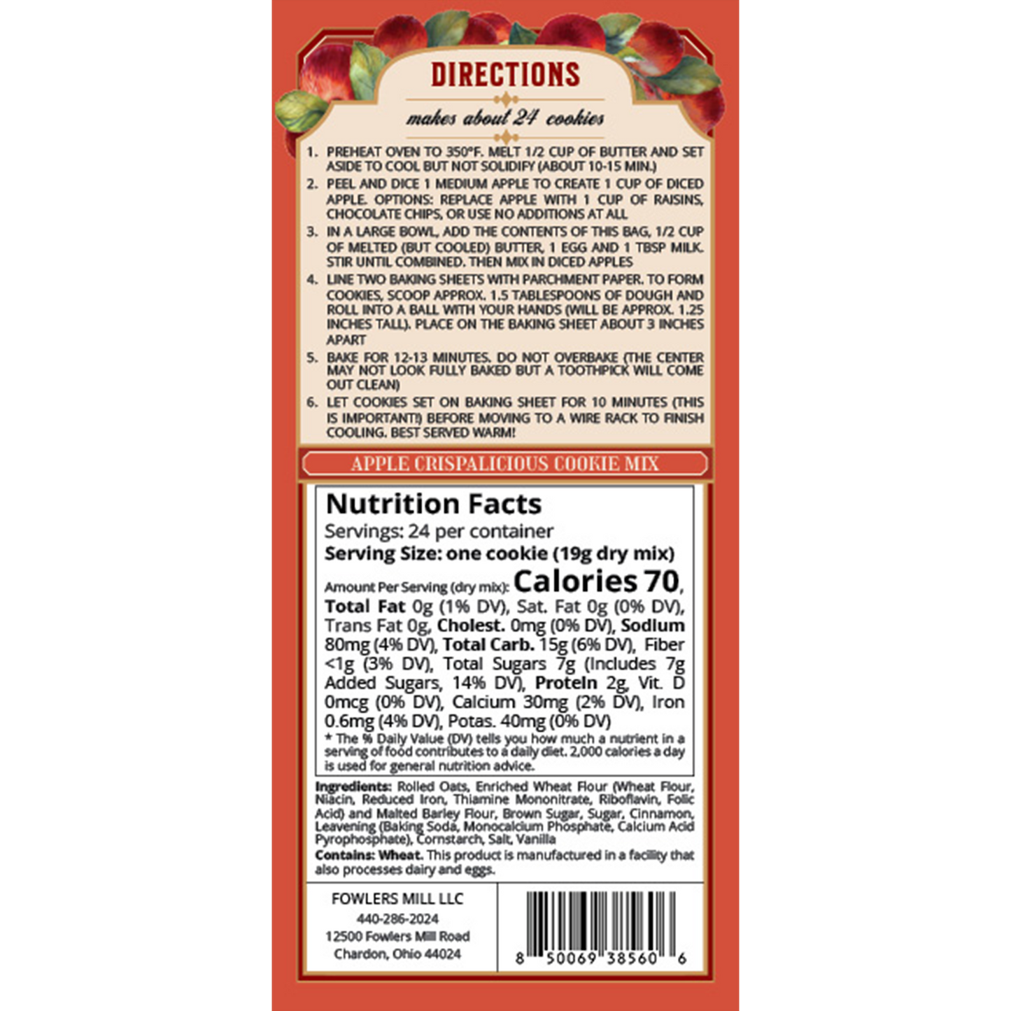 Fowler’s Mill Apple Crispalicious Cookie Mix