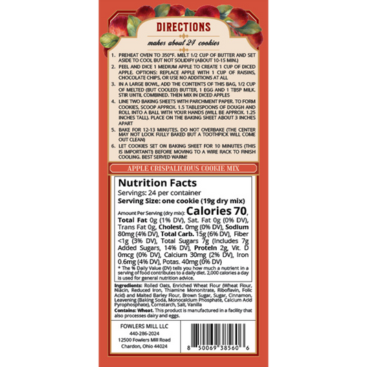 Fowler’s Mill Apple Crispalicious Cookie Mix