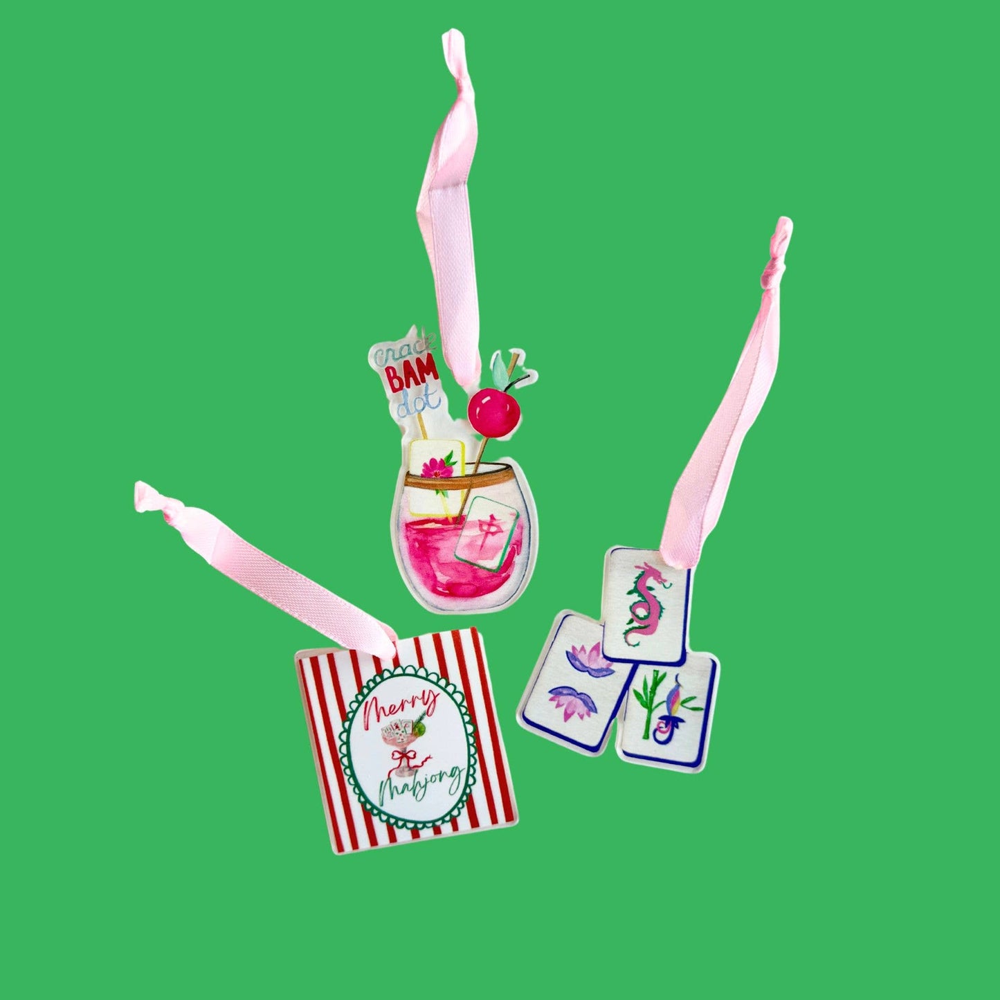 Petite Mahjong Acrylic Christmas Ornament
