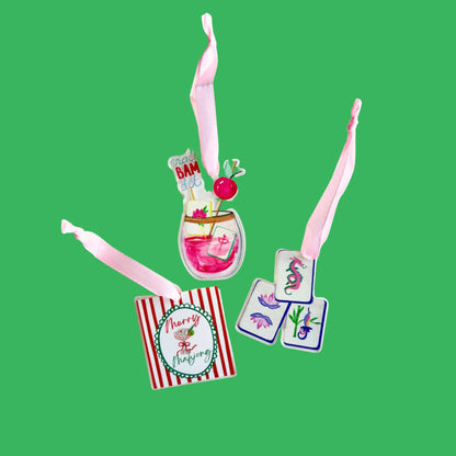 Petite Mahjong Acrylic Christmas Ornament