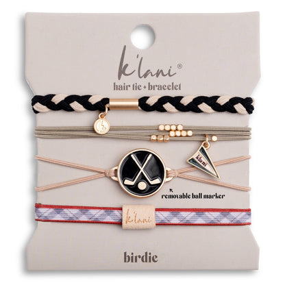 "Birdie" Black & Green Hair Tie Bracelets