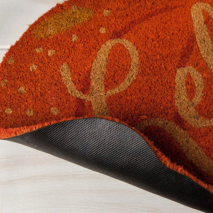 Hello Fall Pumpkin Coir Doormat