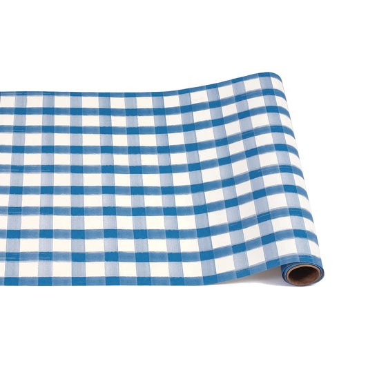 Blue Painted Check Hester & Cook Table Runner