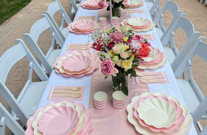 Blush Pink Bamboo Dinner & Salad Plates