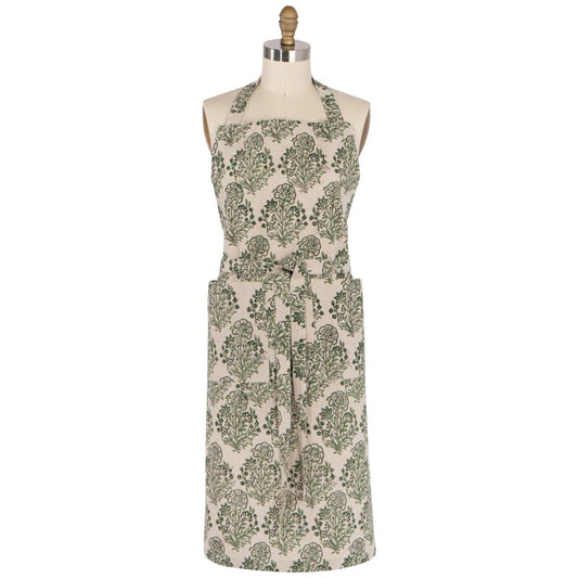 Viridian Block Print Apron