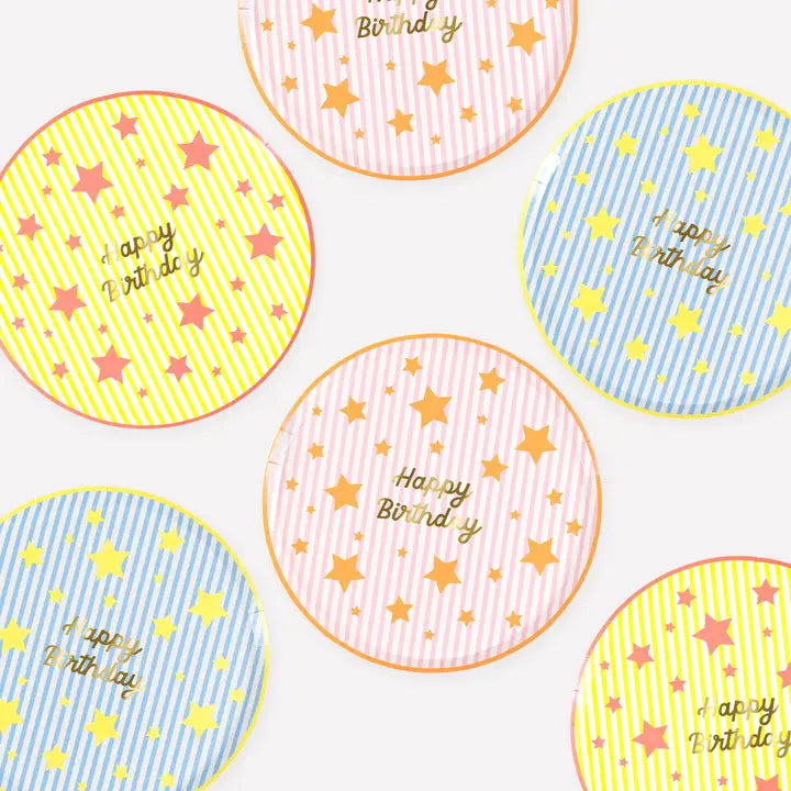 Happy Birthday Bright Star Side Plates