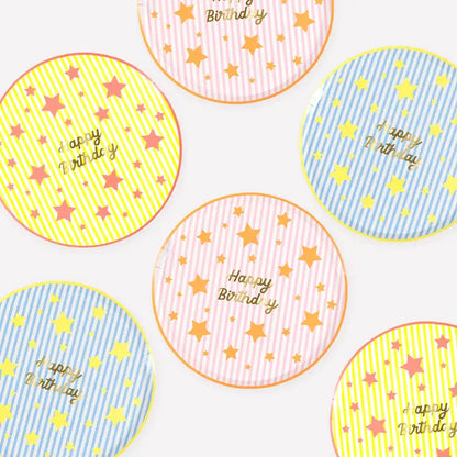 Happy Birthday Bright Star Side Plates