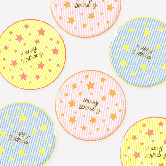 Happy Birthday Bright Star Side Plates