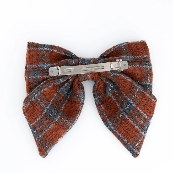 Plaid Bow Hair Clip