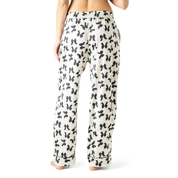 Hello Mello Bow So Lovely Satin Pajama Pant