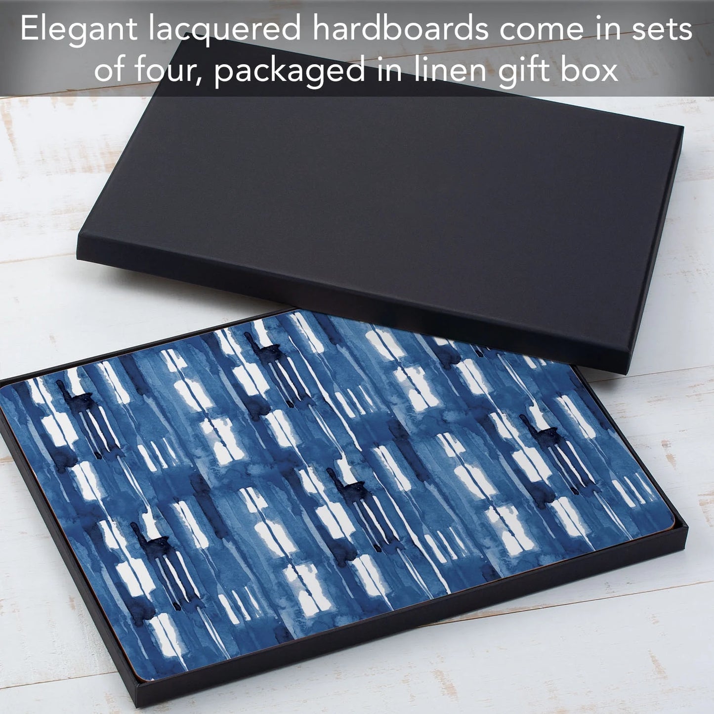 CounterArt Indigo Thin Block Hardboard Cork-Back Placemats