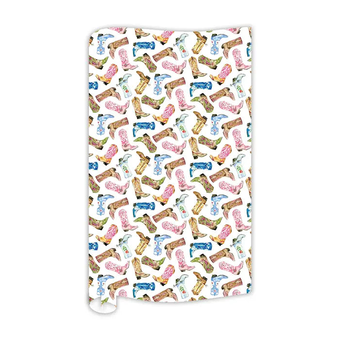 Colorful Cowboy Boots Wrapping Paper - 8ft