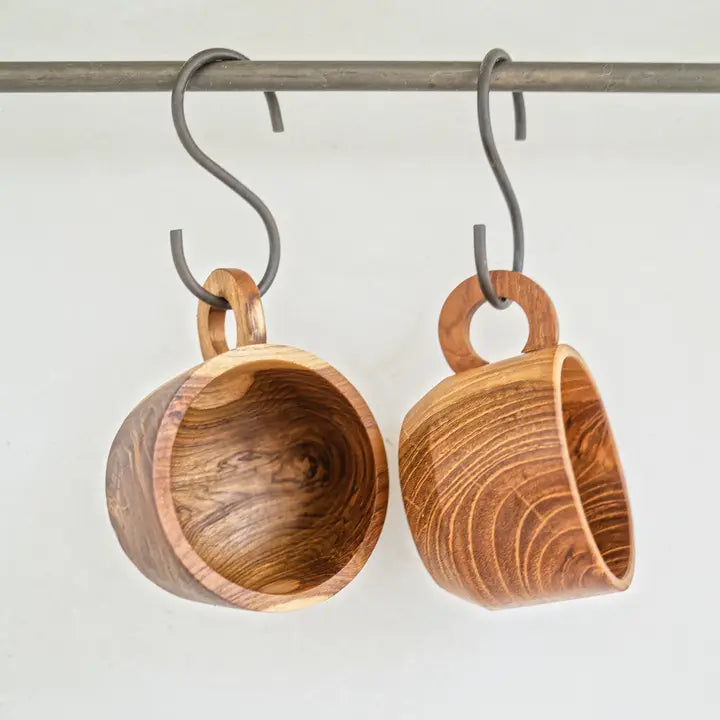Teak Wood Coffee/Tea Cup & Saucer Set