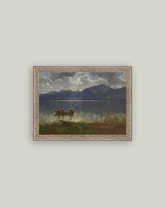 Fishermen on Lake Framed Art