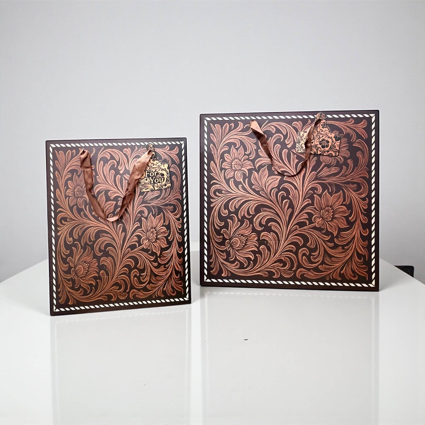 Tooled Leather Style Gift Bag 