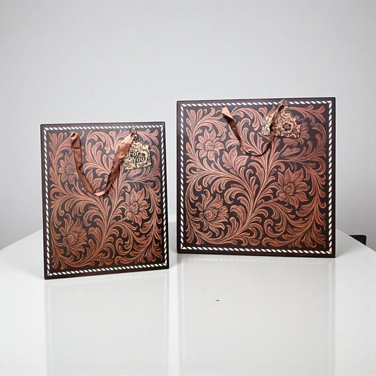 Tooled Leather Style Gift Bag 