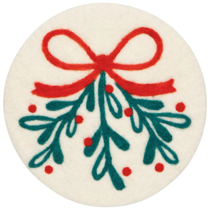 Mistletoe Felted Wool Trivet