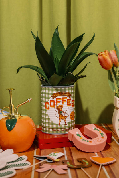 Coffee Cowgirl Ceramic Planter