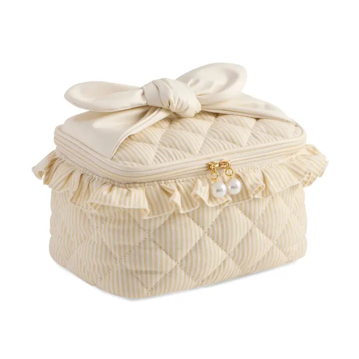 Ruffle Cosmetic Case - Beige