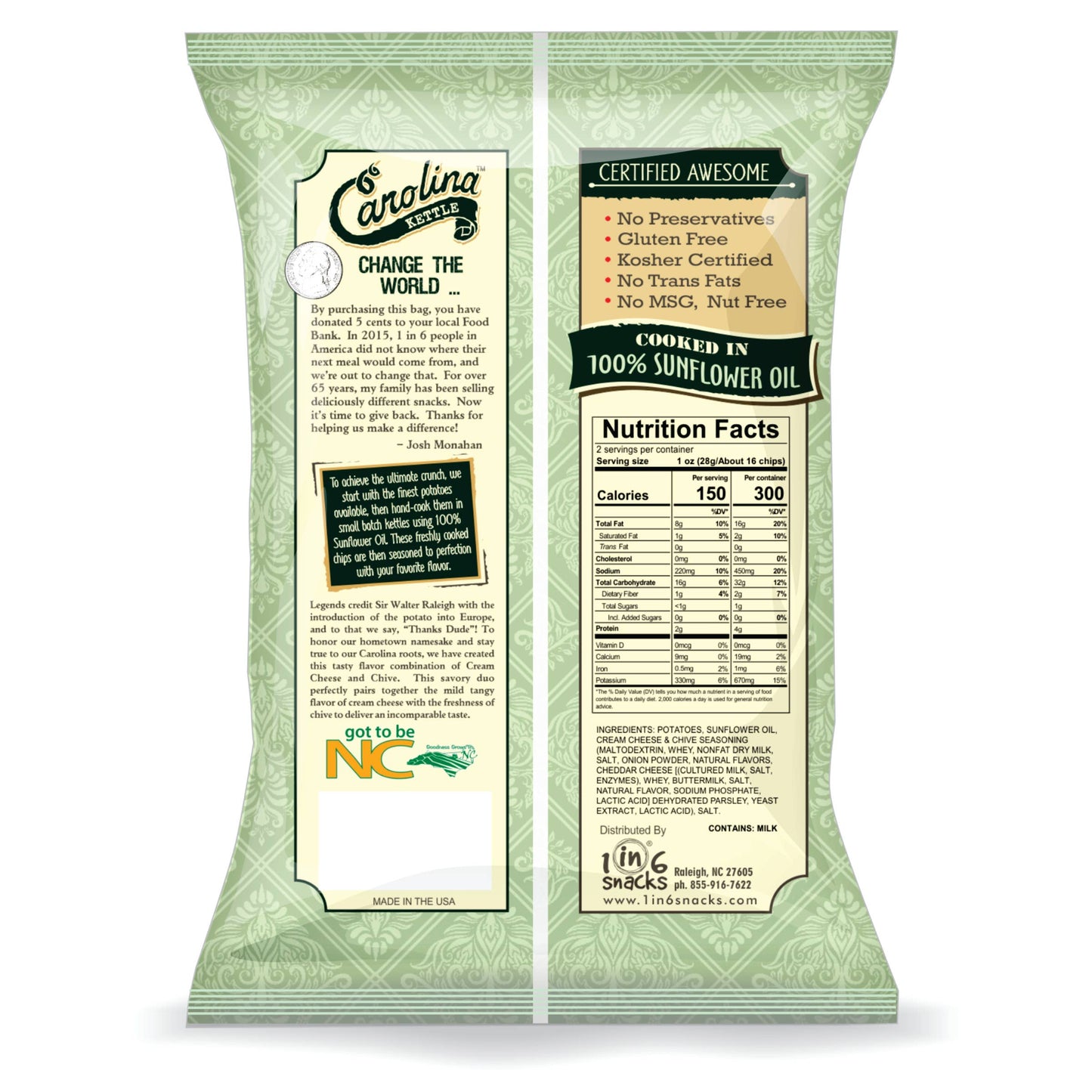 2oz Cream Cheese and Chive Chips (case of 20 bags)