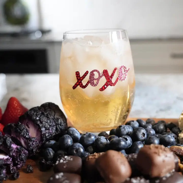 XOXO Stemless Jeweled Wine Glass