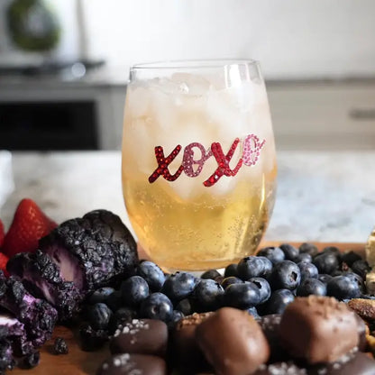 XOXO Stemless Jeweled Wine Glass