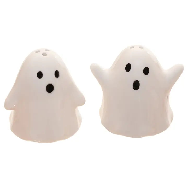 Ghostly Ceramic Salt and Pepper Shaker Set