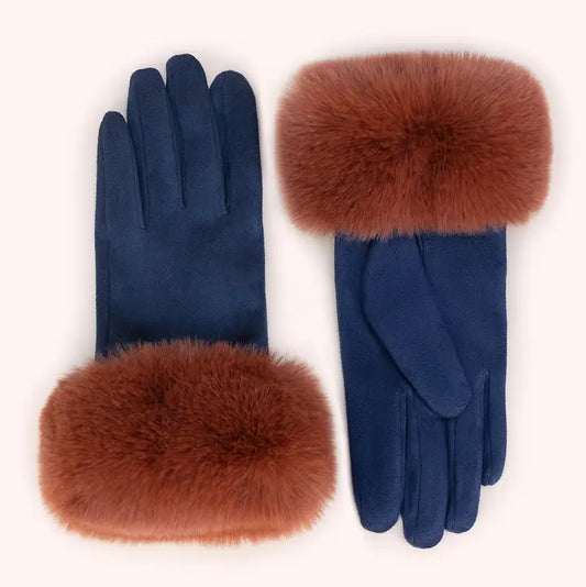 Bettina Faux Suede Fur Gloves