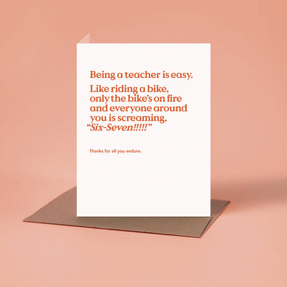 Funny Teacher Thank You Card