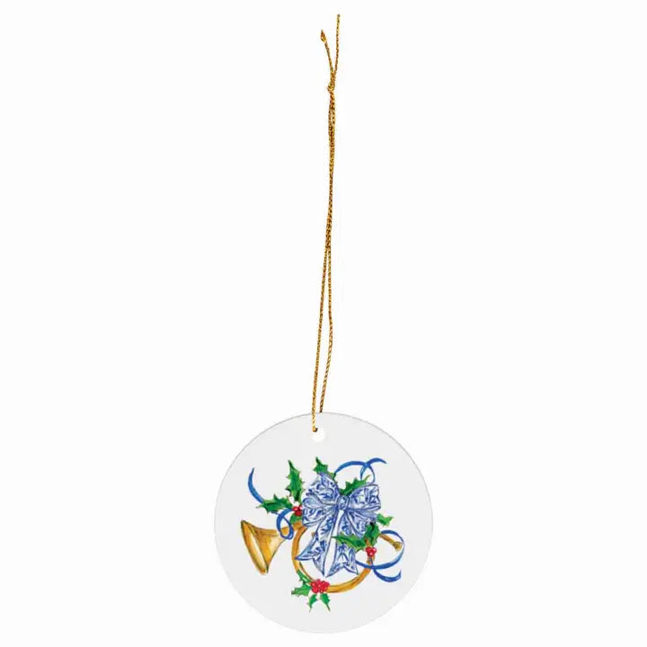 Angels Horn Christmas Ceramic Ornament Rosanne Beck